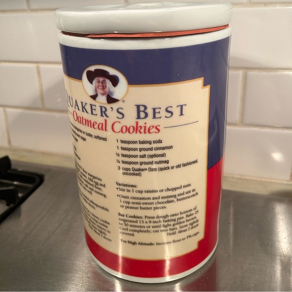 Glass Old Fashioned Quaker Oats Canister - Picture 6 of 8